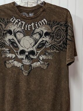 Affliction Dark Omen Shirt XXL NWOT Like New
